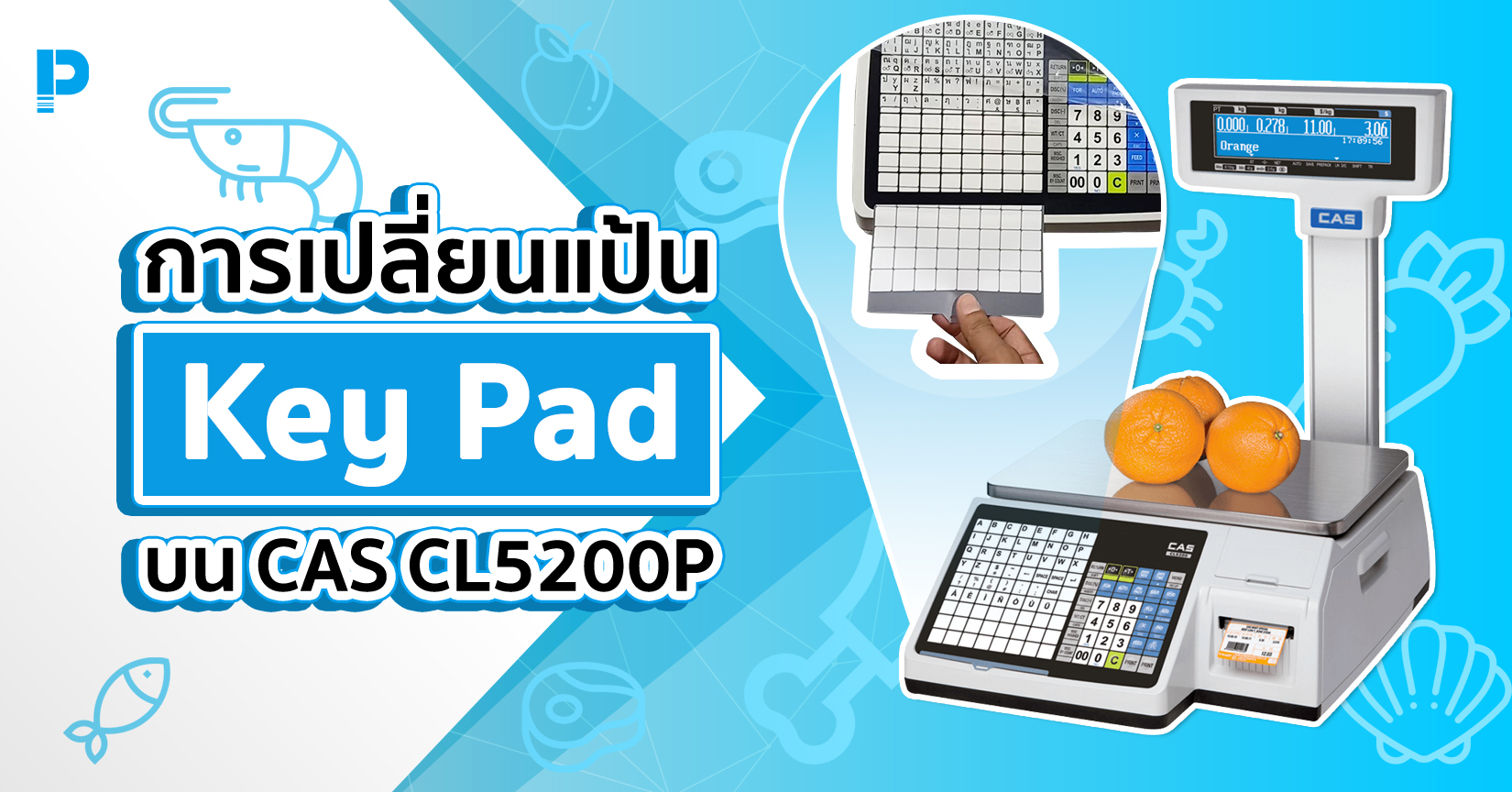 การเปลี่ยนแป้น Key Pad​ บน เครื่องชั่ง CAS CL5200P